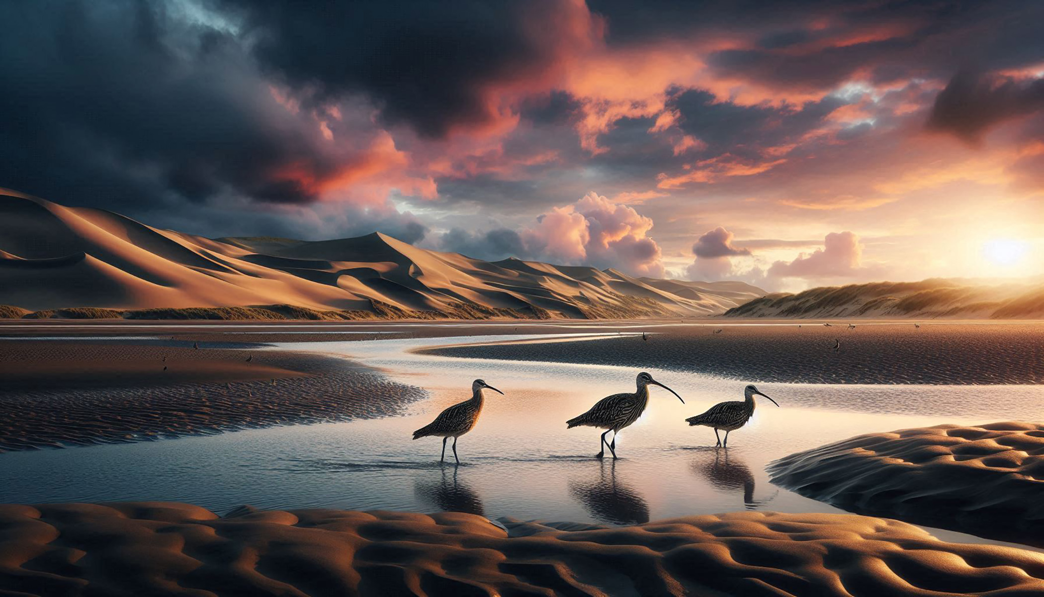 Curlews in a Turner Like Landscape 